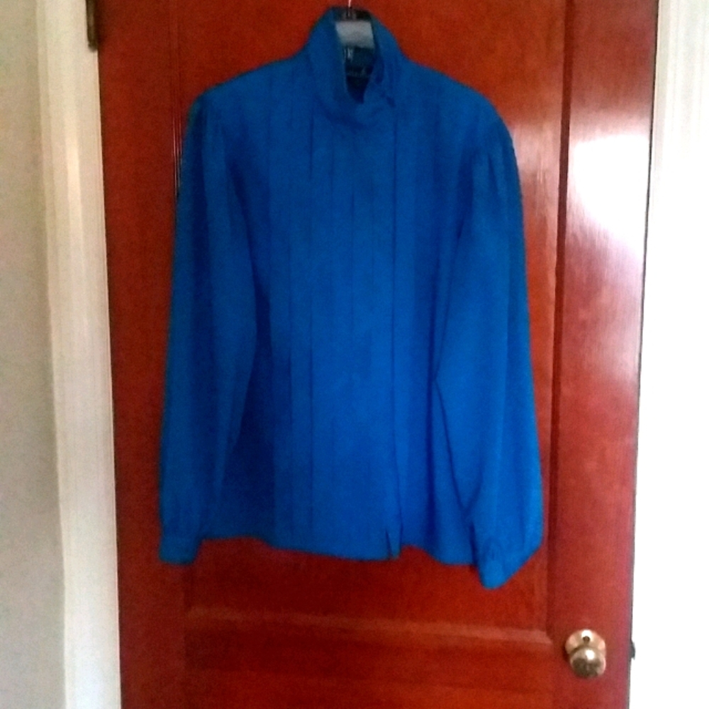 Blue Blouse VTG 1990s DAVID MATTHEWS Size 14